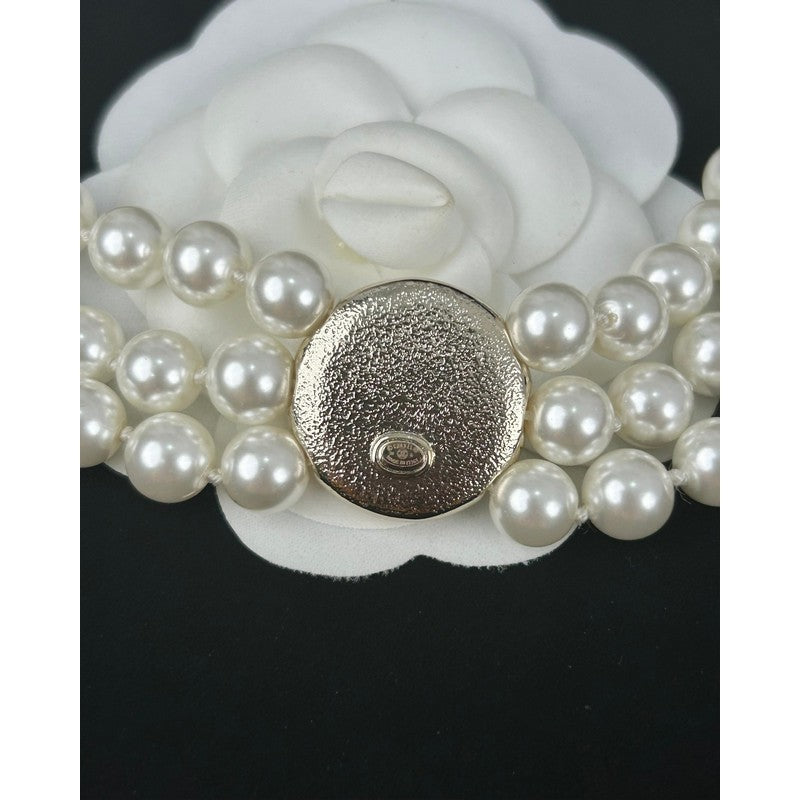Chanel Choker Pearl Chain Necklace
