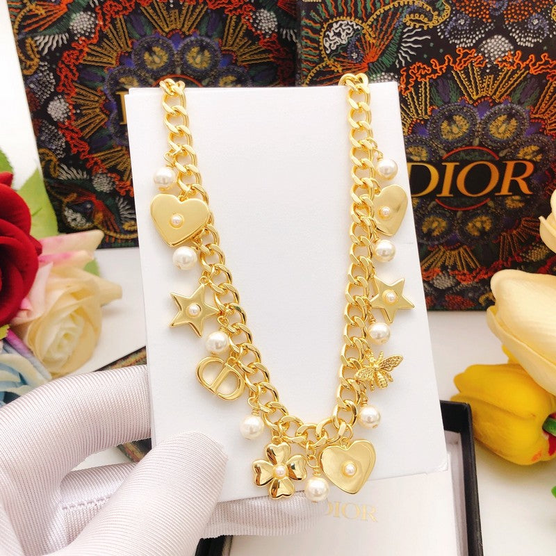 Dior Star Pearl Gold Necklace