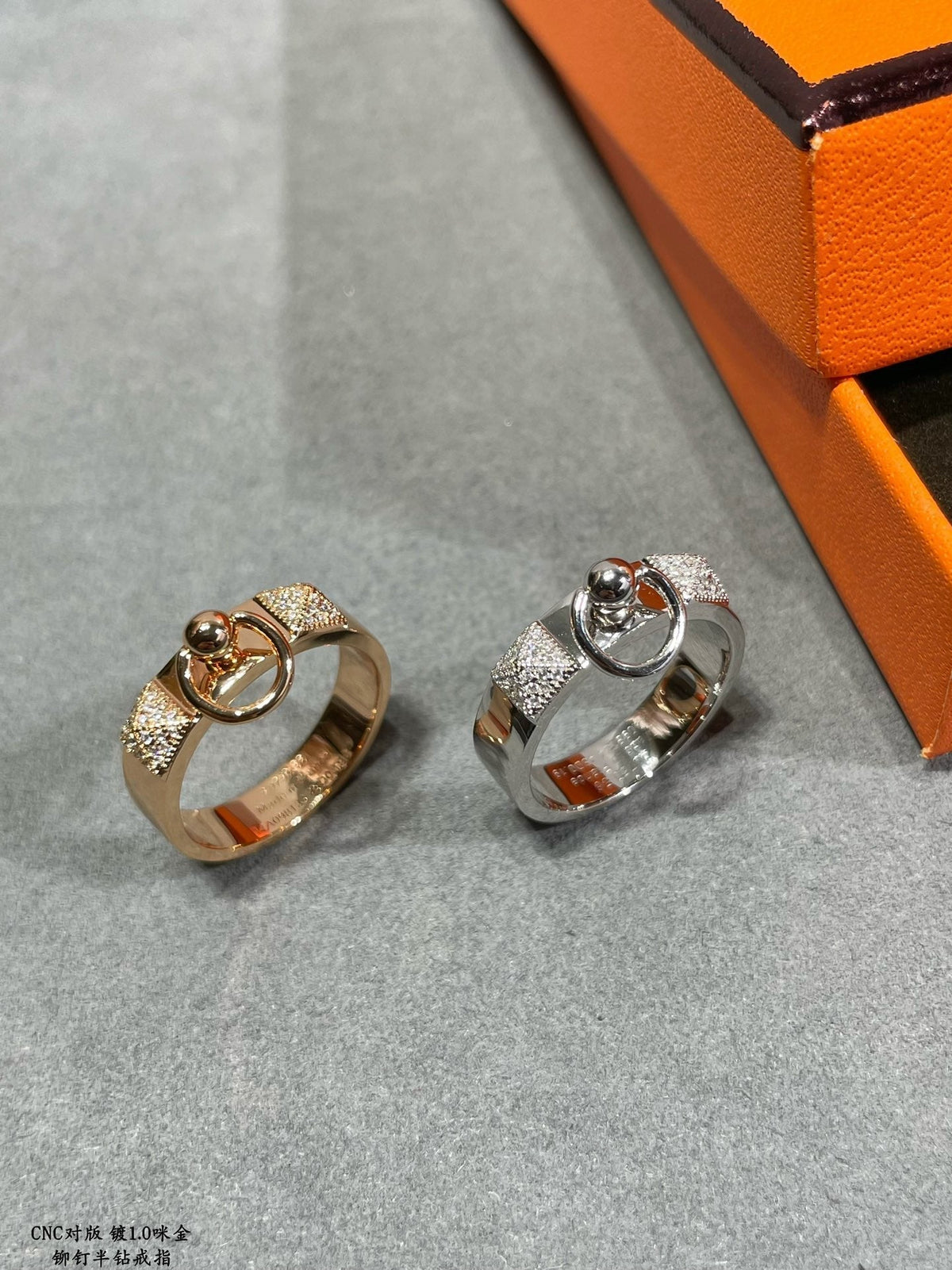 Hermes Collier De Chien Lock Moissanite Ring - 18K Gold