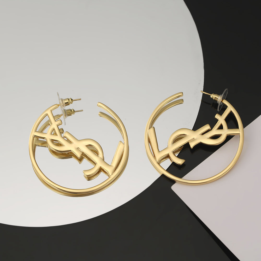 YSL Monogram Earrings - 18K Yellow Gold