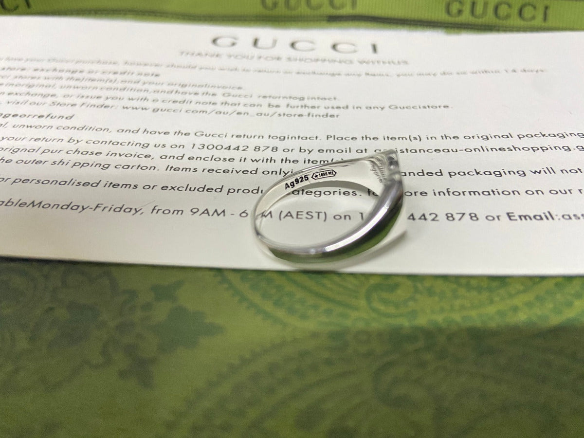 Gucci Double G Interlocking G Red Enamel Heart Ring
