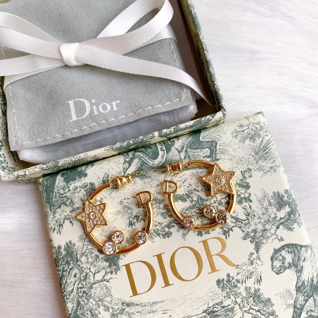 Dior Star Pink Crystal Earrings