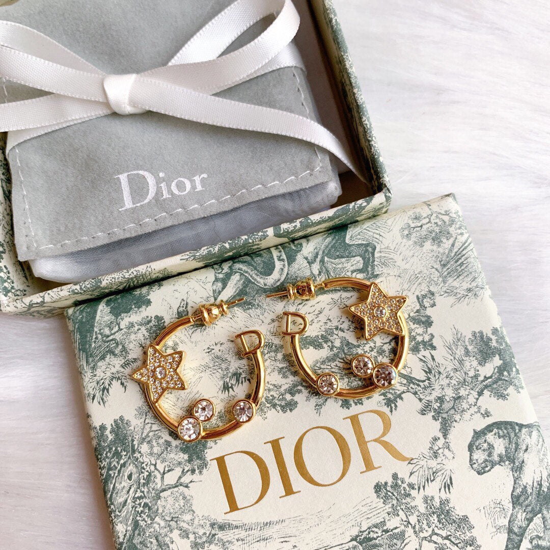 Dior Star Pink Crystal Earrings