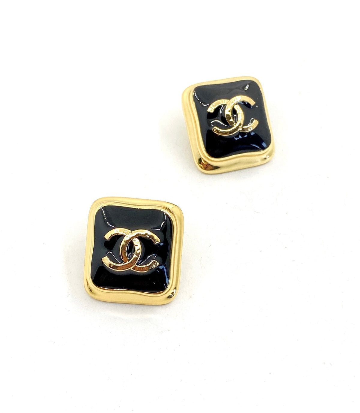 Chanel Square Earrings - 18K Yellow Gold