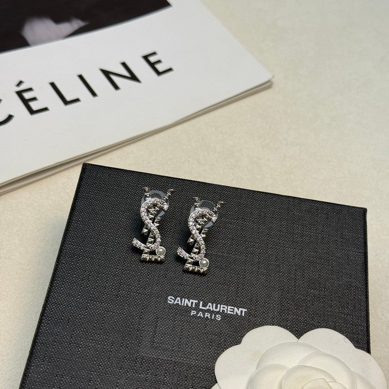 YSL Gold Diamond Earrings - 18K Gold
