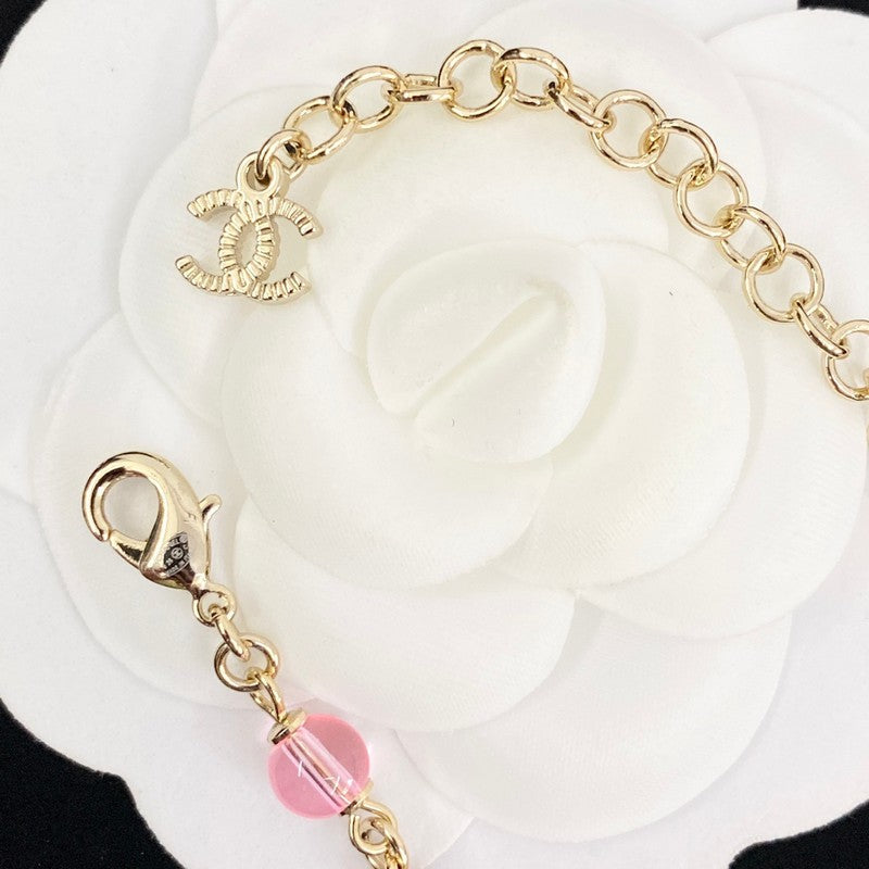 Chanel 26C Pink Crystal Long Necklace