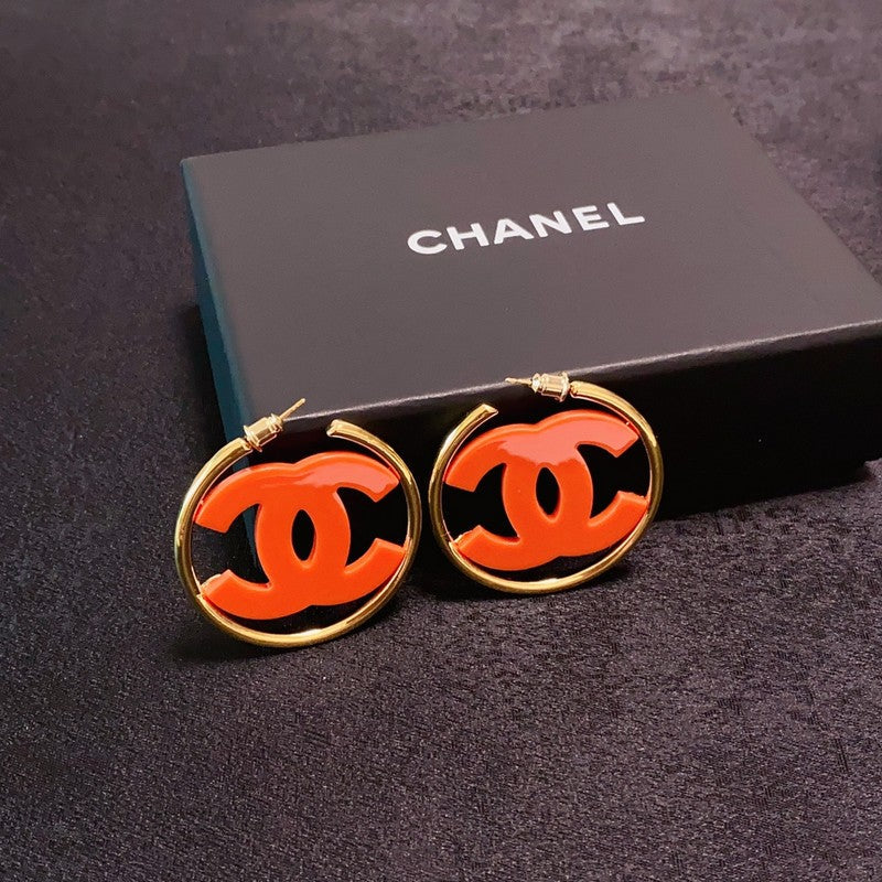 Chanel Color Logo Earrings - 18K Yellow Gold