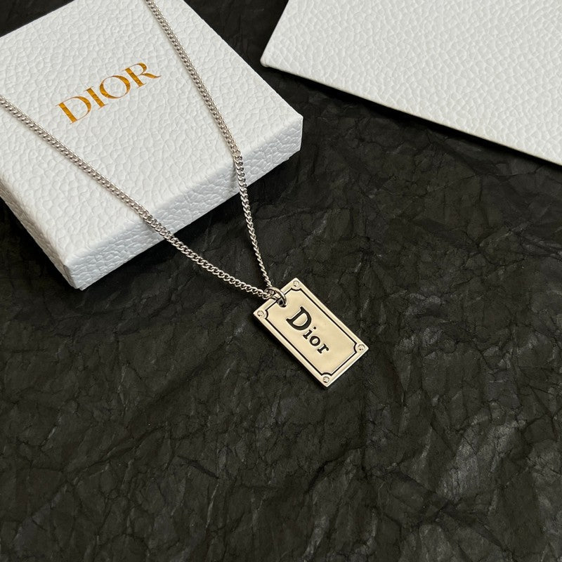 Dior Oblique Plate Pendant Necklace