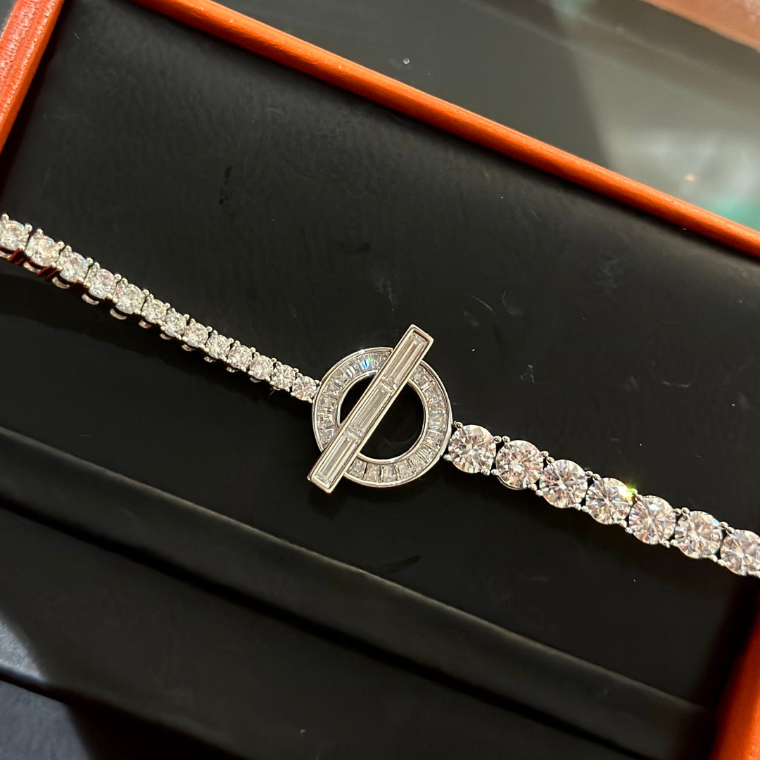 Hermes Finesse Link Diamond Bracelet - 18K Rose Gold