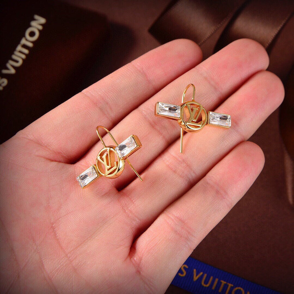 Louis Vuitton Crystal Earrings - 18K Yellow Gold