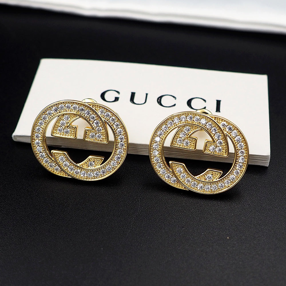 Gucci Double G Diamond Earrings - 18K Yellow Gold