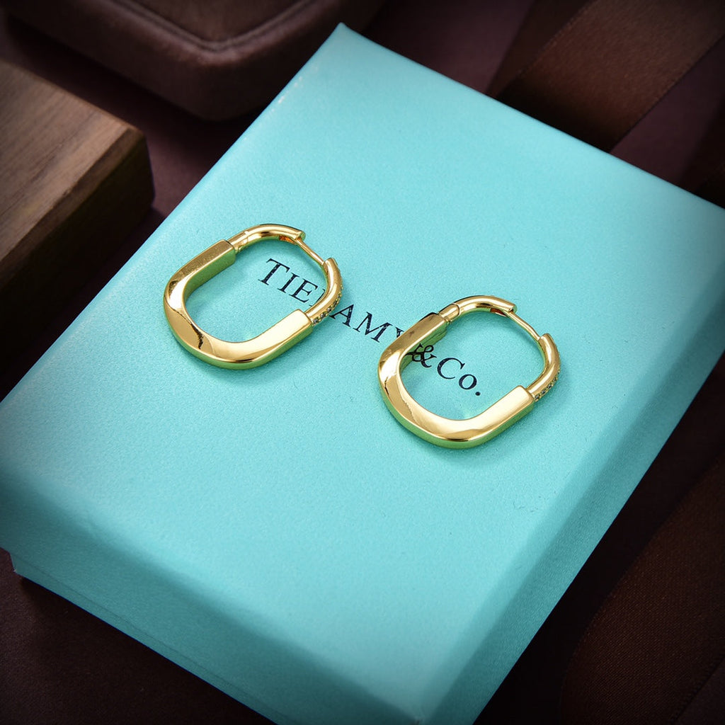 Tiffany Lock Moissanite Medium Earrings - 18K Gold