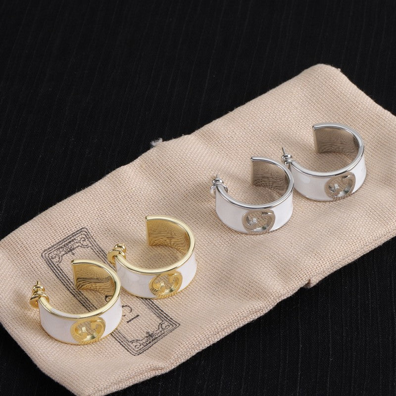 Gucci Double G Color Enamel Earrings - 18K Gold