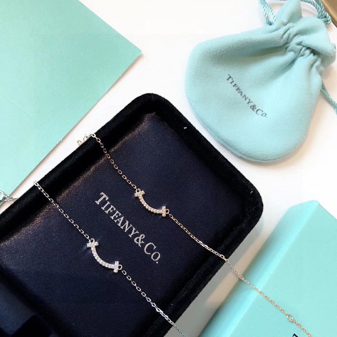 Tiffany Smile Moissanite Bracelet - 18K White Gold