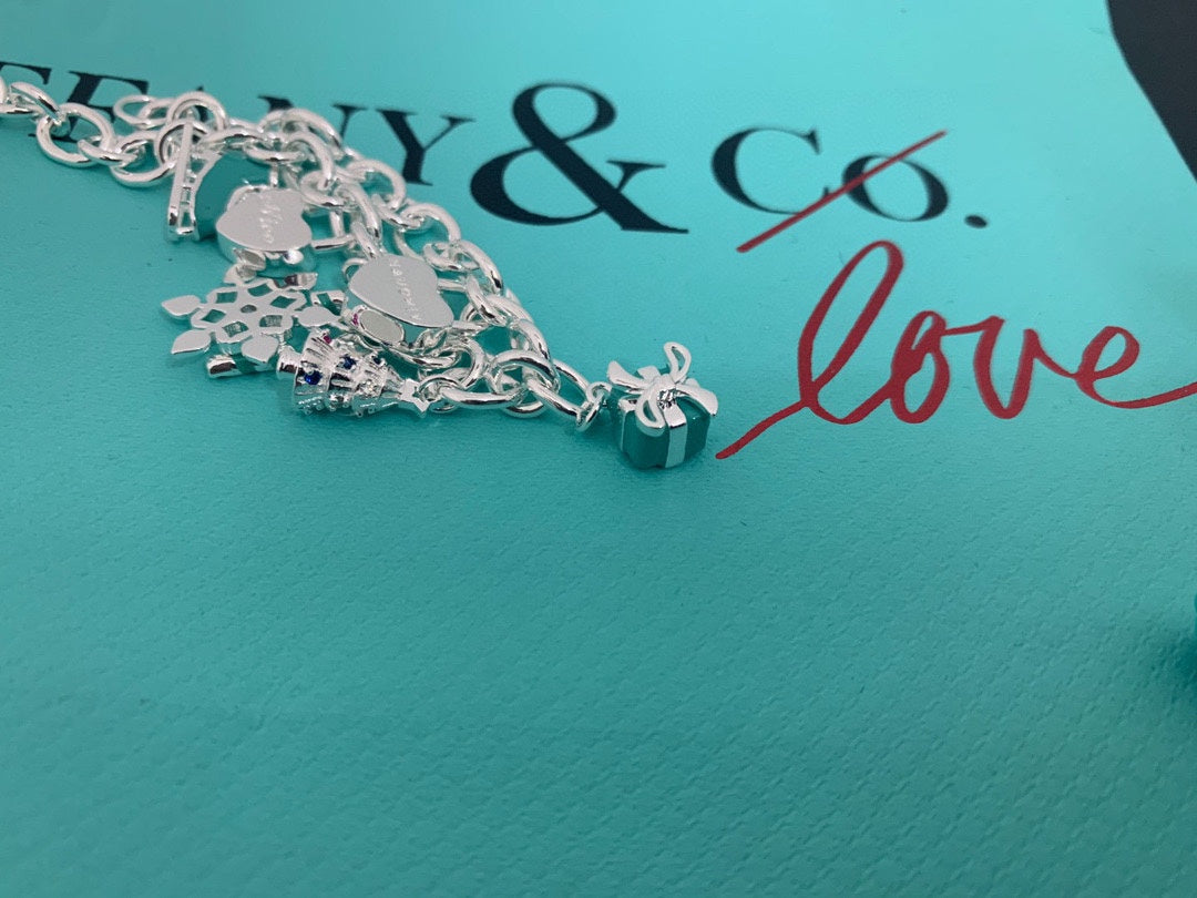 Tiffany Christmas Tag Bracelet - 18K White Gold