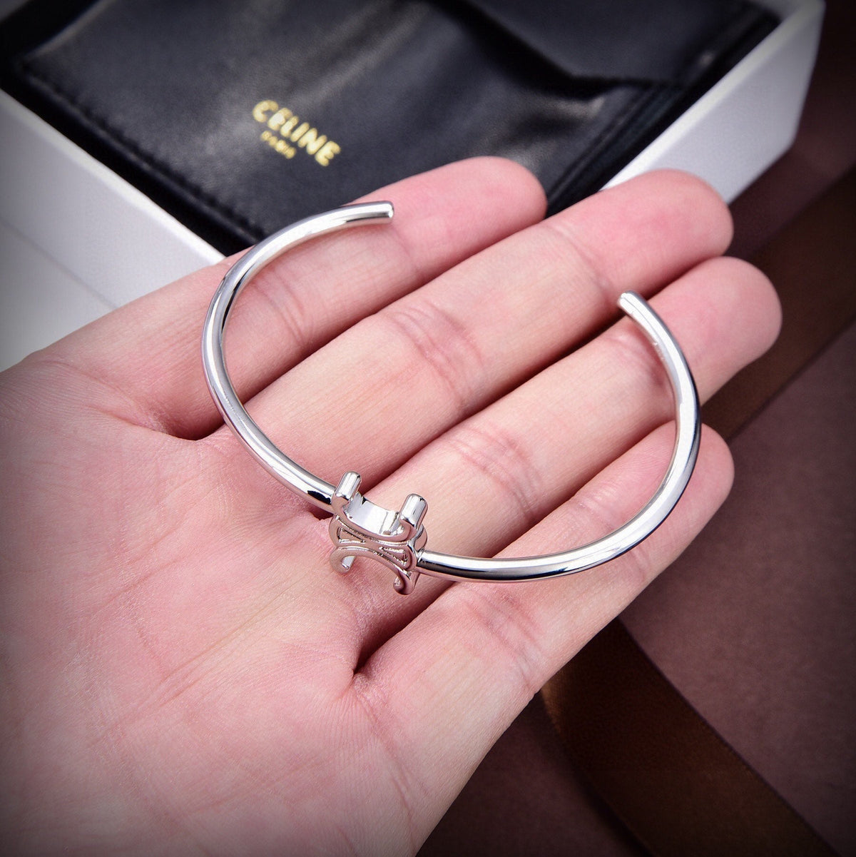 Celine Triomphe Asymmetric Bracelet