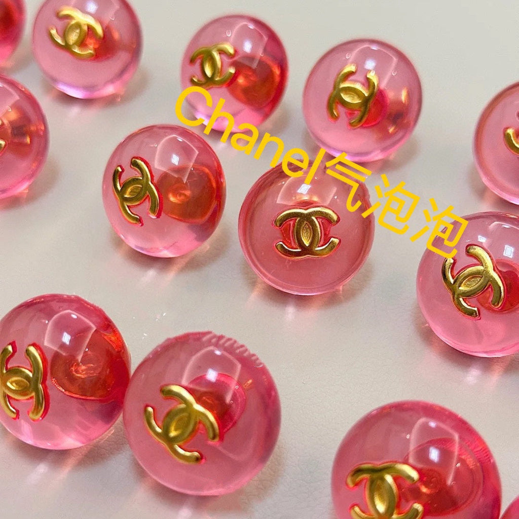 Chanel Pink Crystal Earrings - 18K Yellow Gold