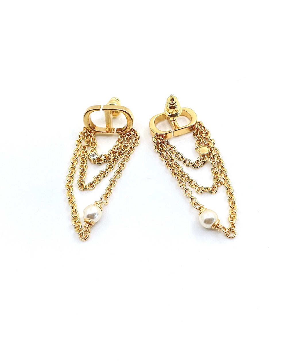 Dior Pearl Chain Earrings