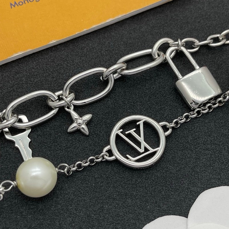 Louis Vuitton Pearl Lock Gold Bracelet