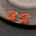 Chanel Red Resin Earrings - 18K Yellow Gold