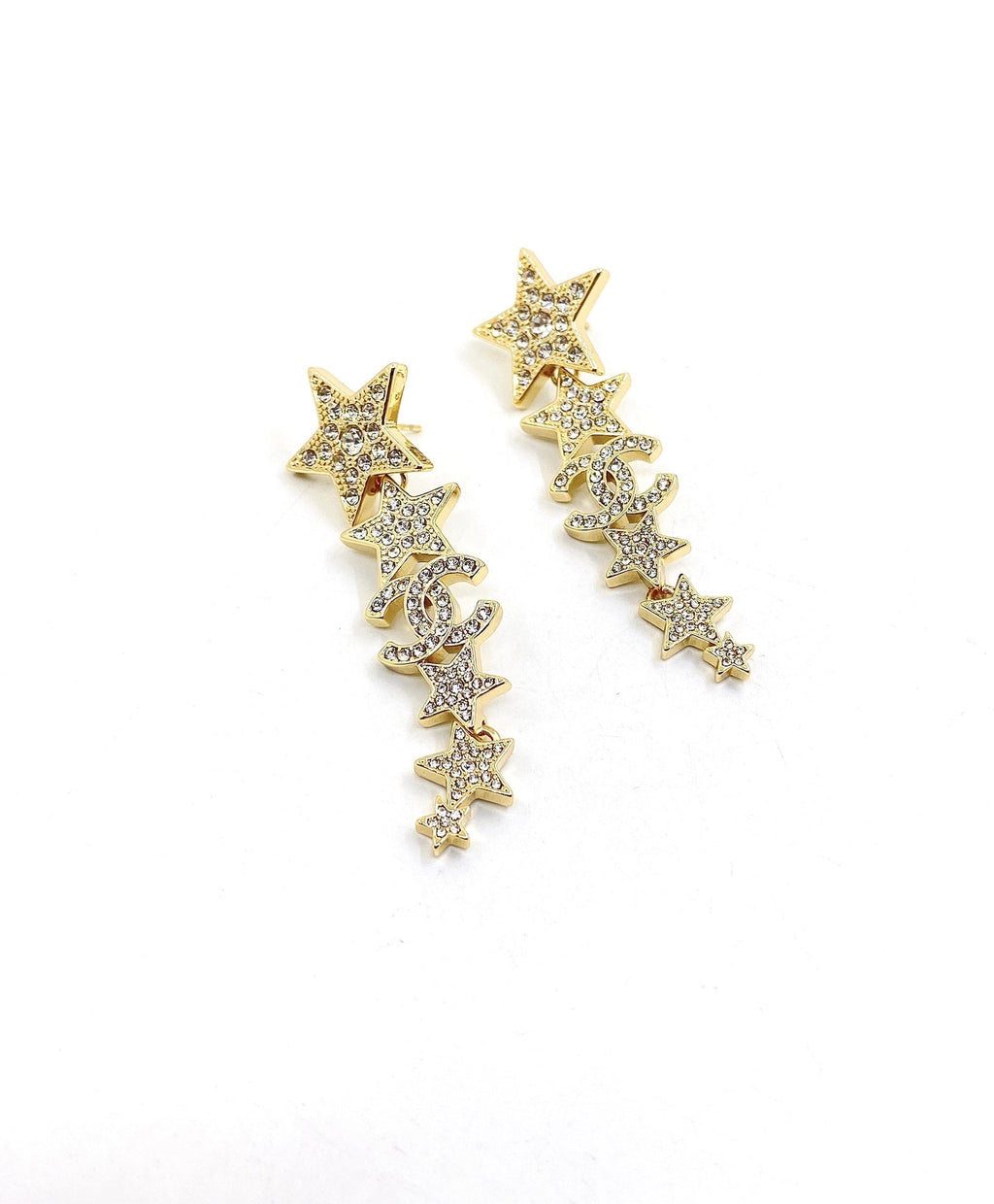 Chanel Star Diamonds Long Earrings - 18K Yellow Gold