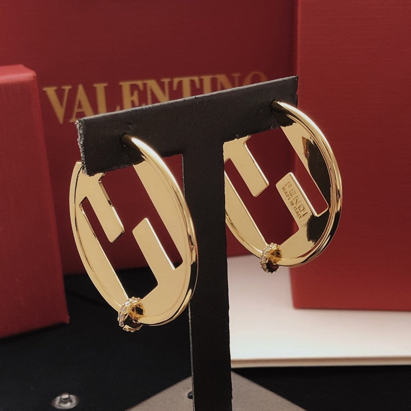 Fendi Big Round Earrings - 18K Yellow Gold