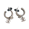 Chanel Diamond Pendant Earrings - 18K White Gold