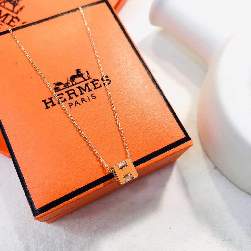 Hermes Cage D'H White Necklace