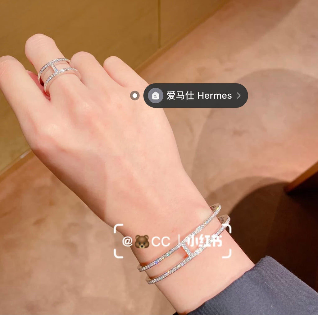 Hermes Ever Chain d'Ancre Cuff Diamond Bracelet - 18K Gold