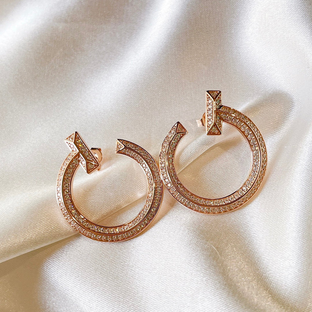 Tiffany T1 Open Hoop Earrings - 18K Rose Gold