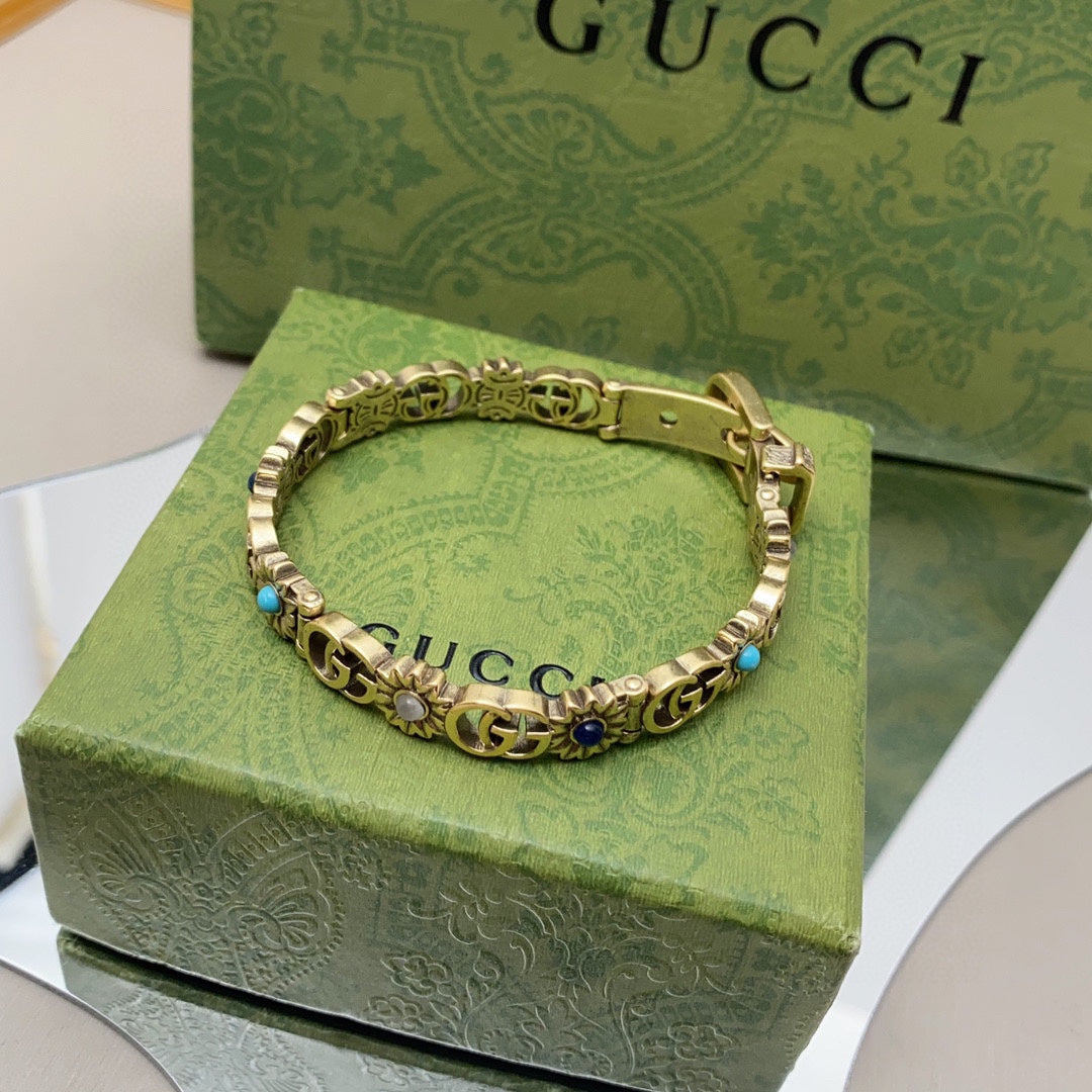 Gucci Double G Flowers Bracelet