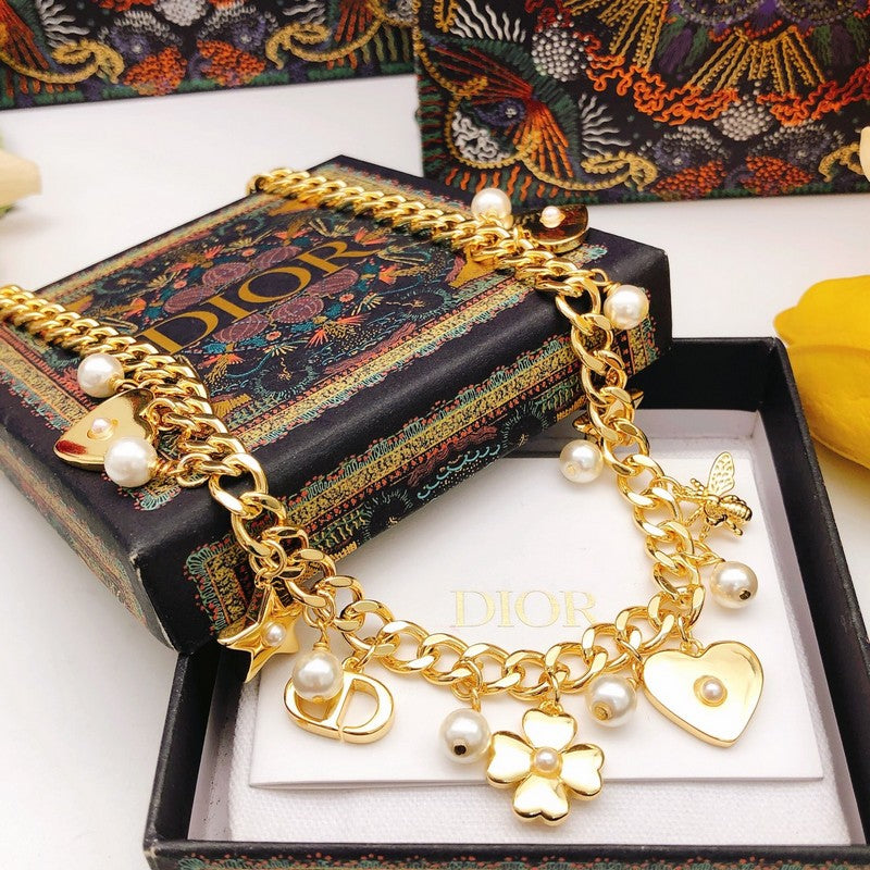 Dior Star Pearl Gold Necklace