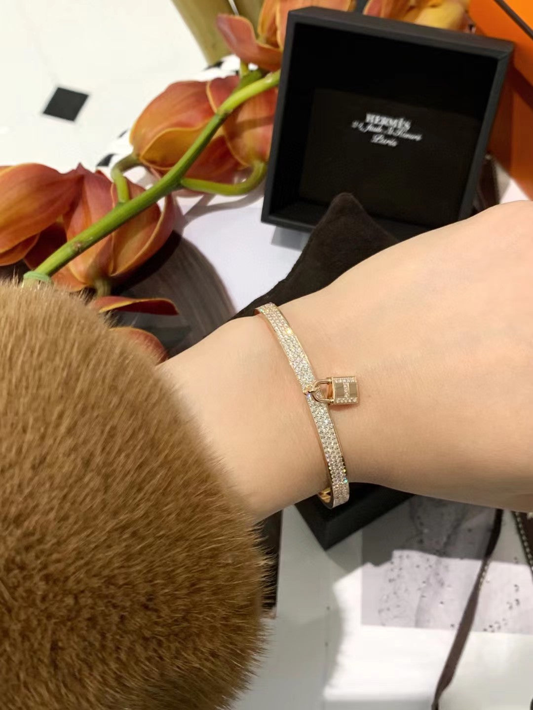 Hermes Kelly Lock Vintage Hermes Bracelet - 18K Gold
