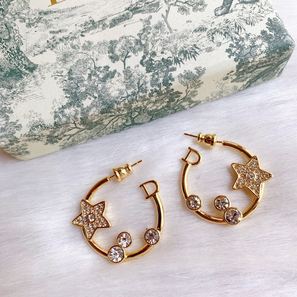 Dior Star Pink Crystal Earrings
