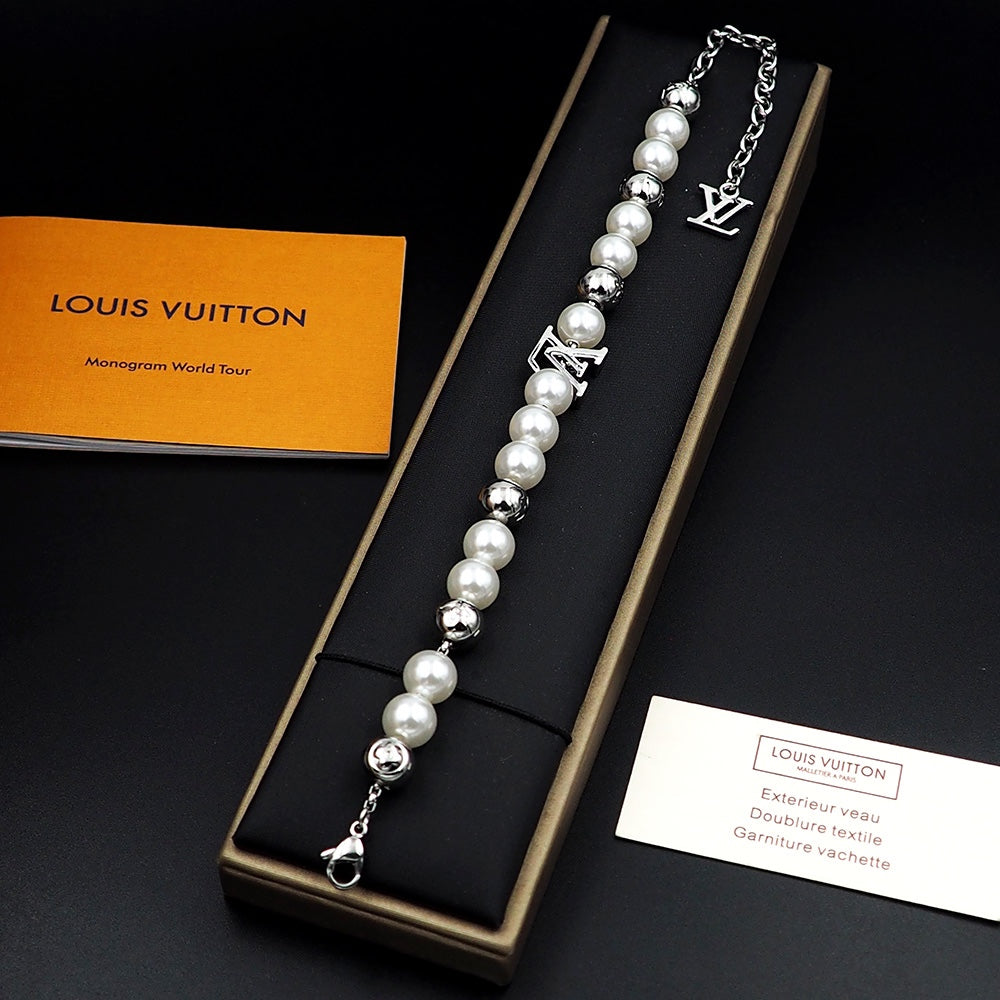 Louis Vuitton Monogram White Pearl Bracelet