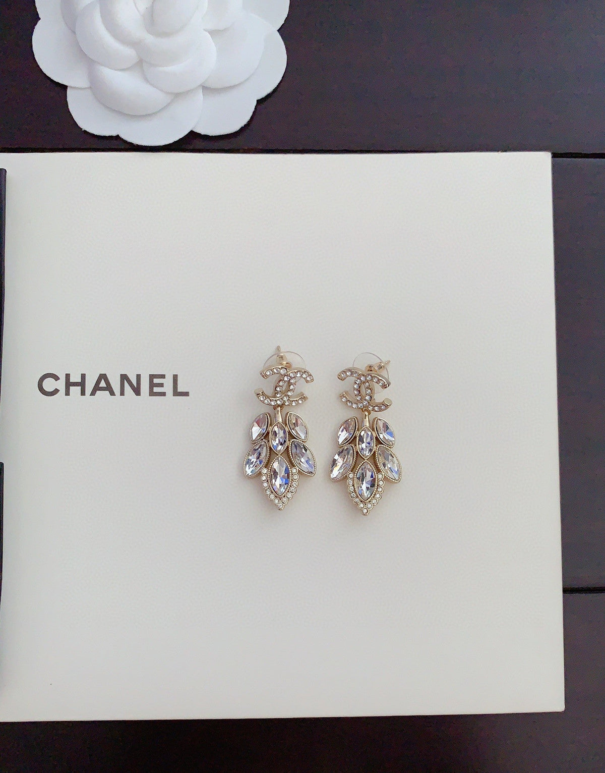 Chanel Crystals Pendant Earrings - 18K Yellow Gold