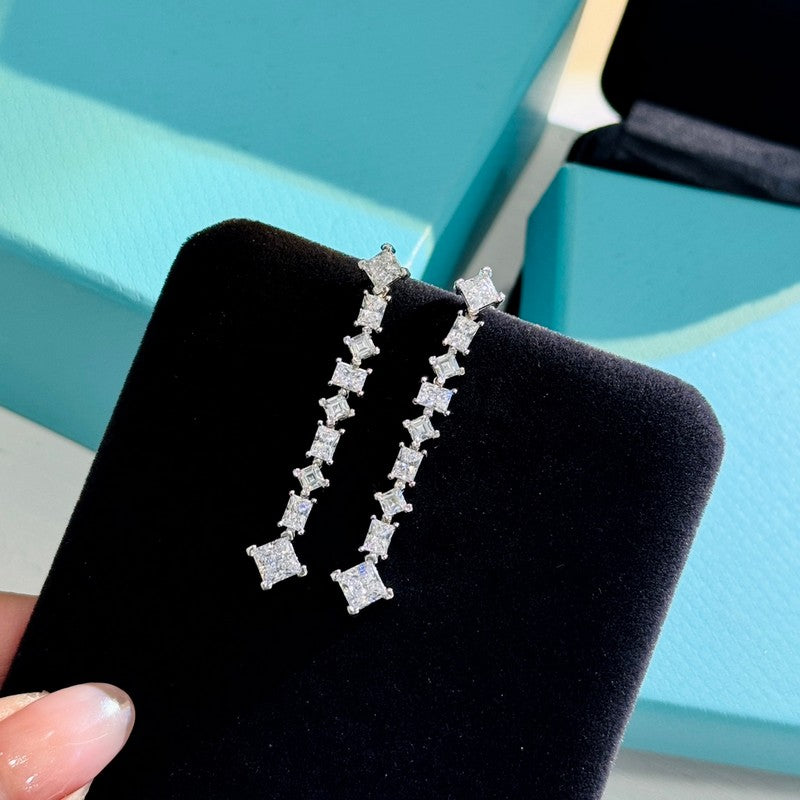 Tiffany Moissanite Earrings - 18K White Gold
