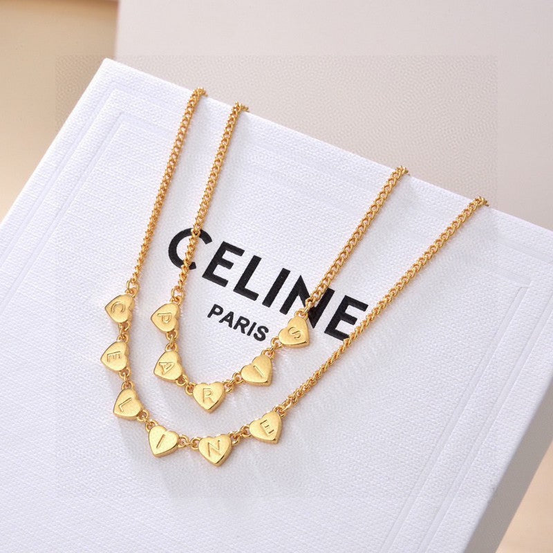 Celine Triomphe Celine Gold Necklace