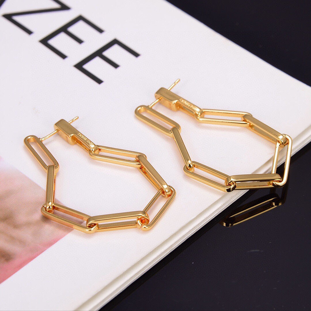 Celine Triomphe Chain Earrings - 18K Yellow Gold