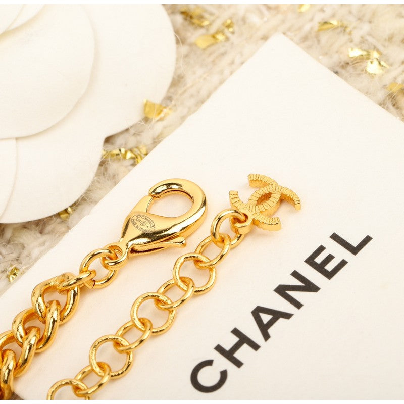 Chanel White Logo Choker Necklace