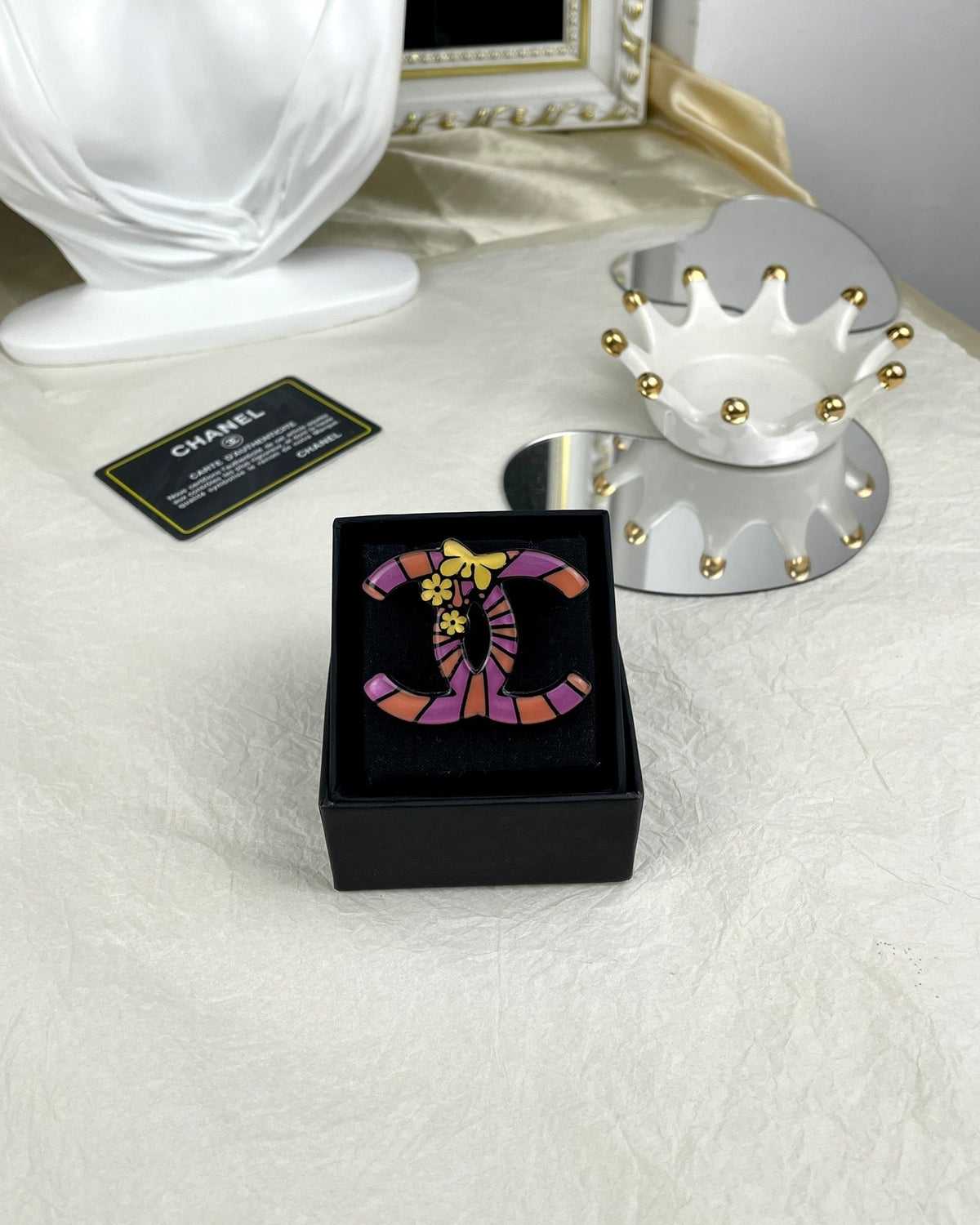 Chanel Pink Resin Brooch