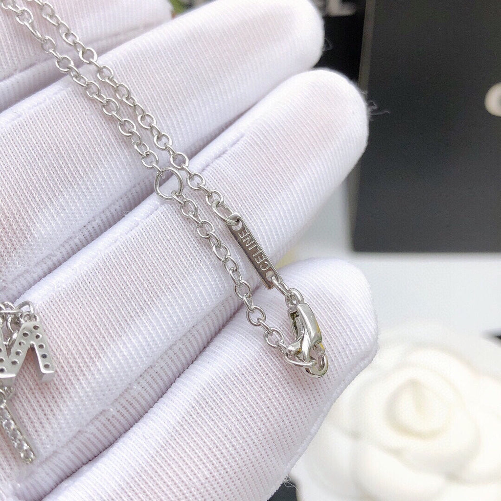 Celine Script Necklace