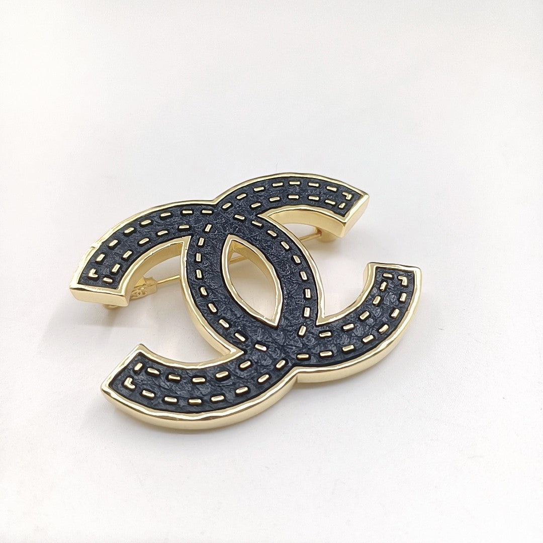 Chanel Black Brooch