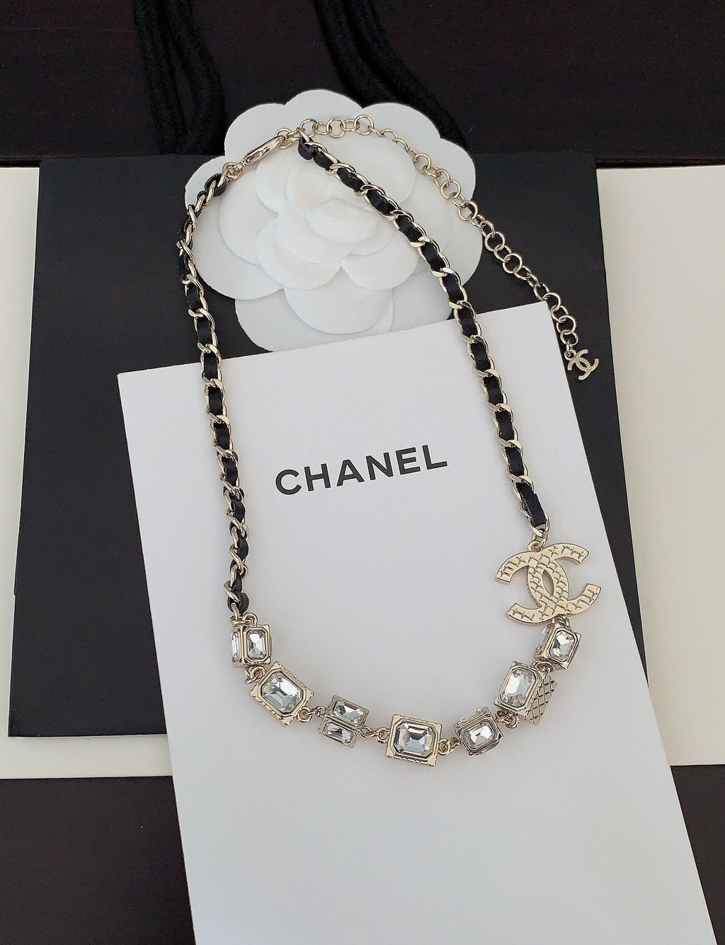 Chanel Square Crystal Choker Necklace