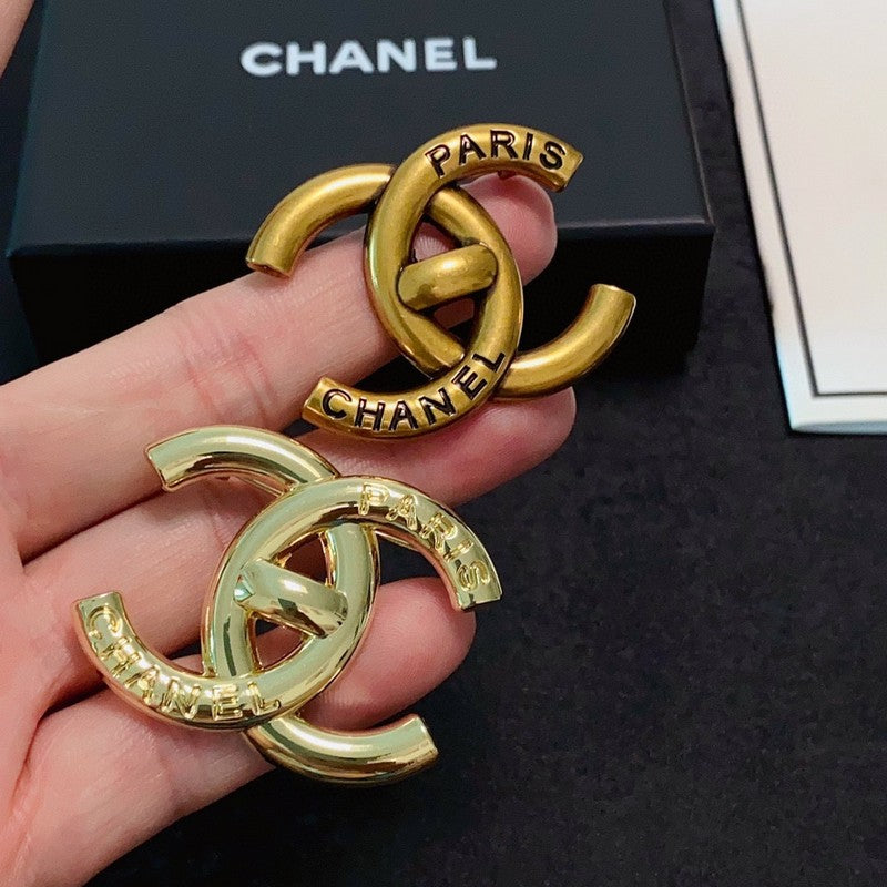 Chanel Paris Gold Brooch