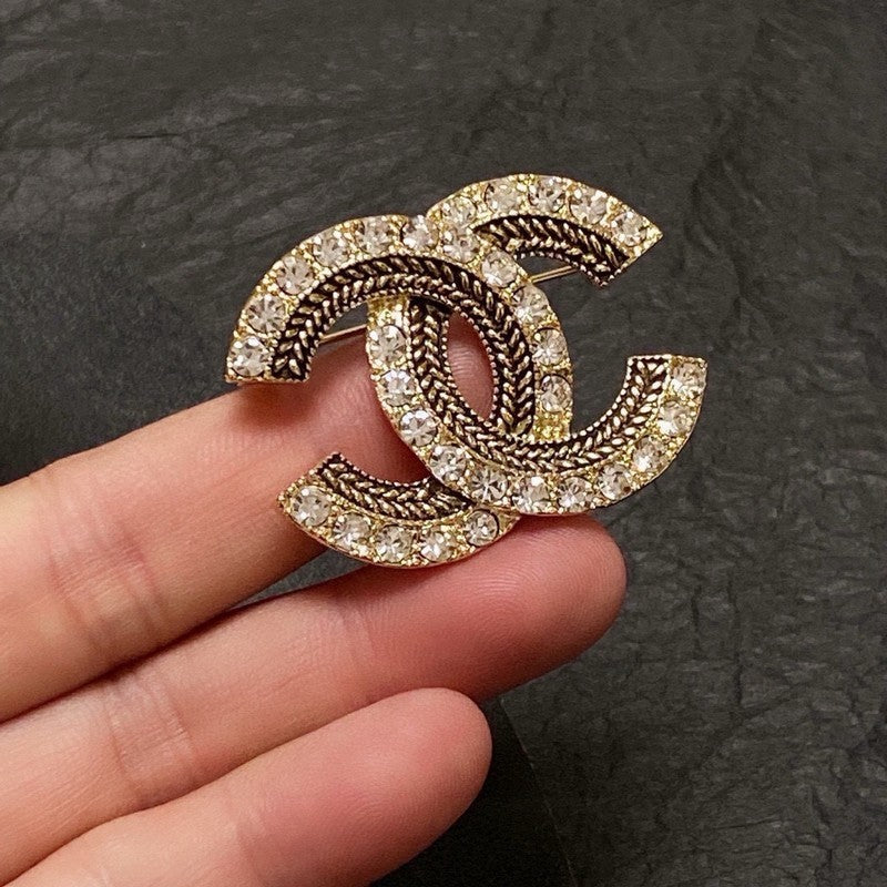 Chanel Diamond Gold Brooch