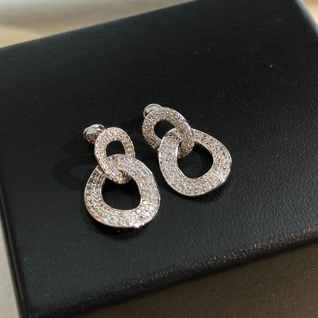 Olympia Diamond Earrings - 18K White Gold