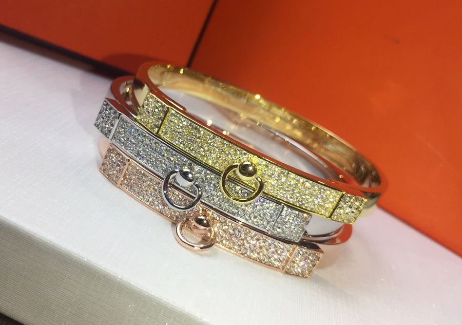 Hermes Collier De Chien Diamond Bracelet - 18K Gold