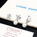 Louis Vuitton Monogram Pearl Earrings - 18K White Gold