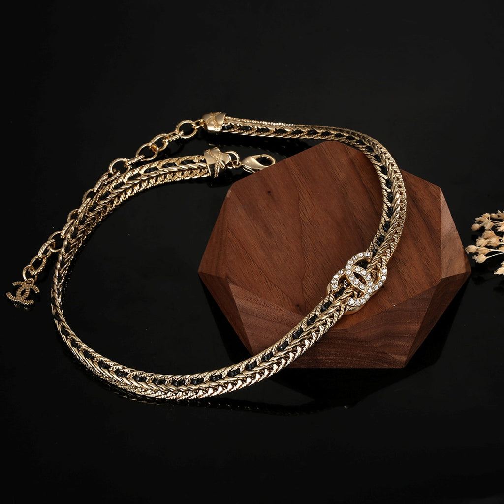 Chanel Strass Chain Choker Necklace
